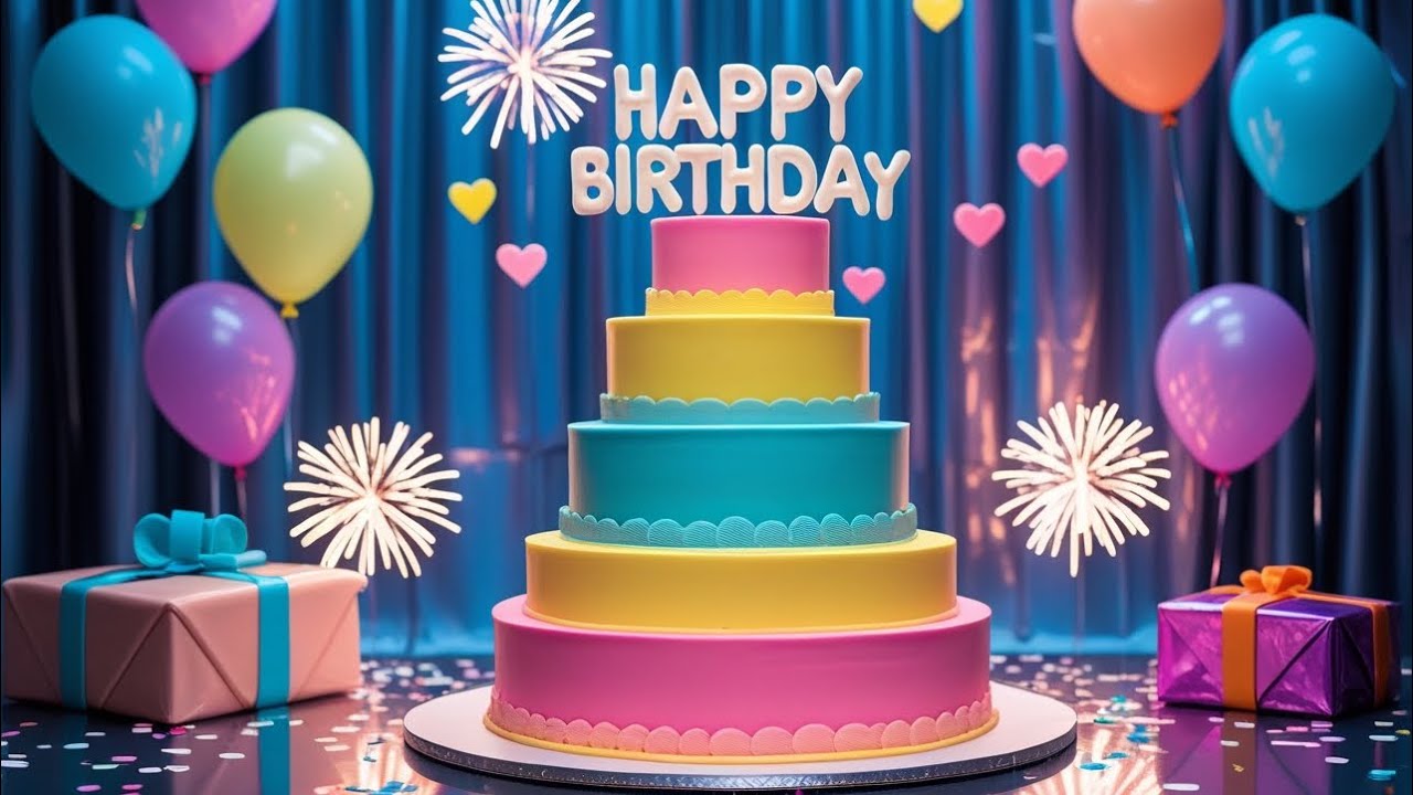 Happy birthday song| vibrant birthday cake| happy birthday 