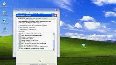 speed up windows xp visual effects