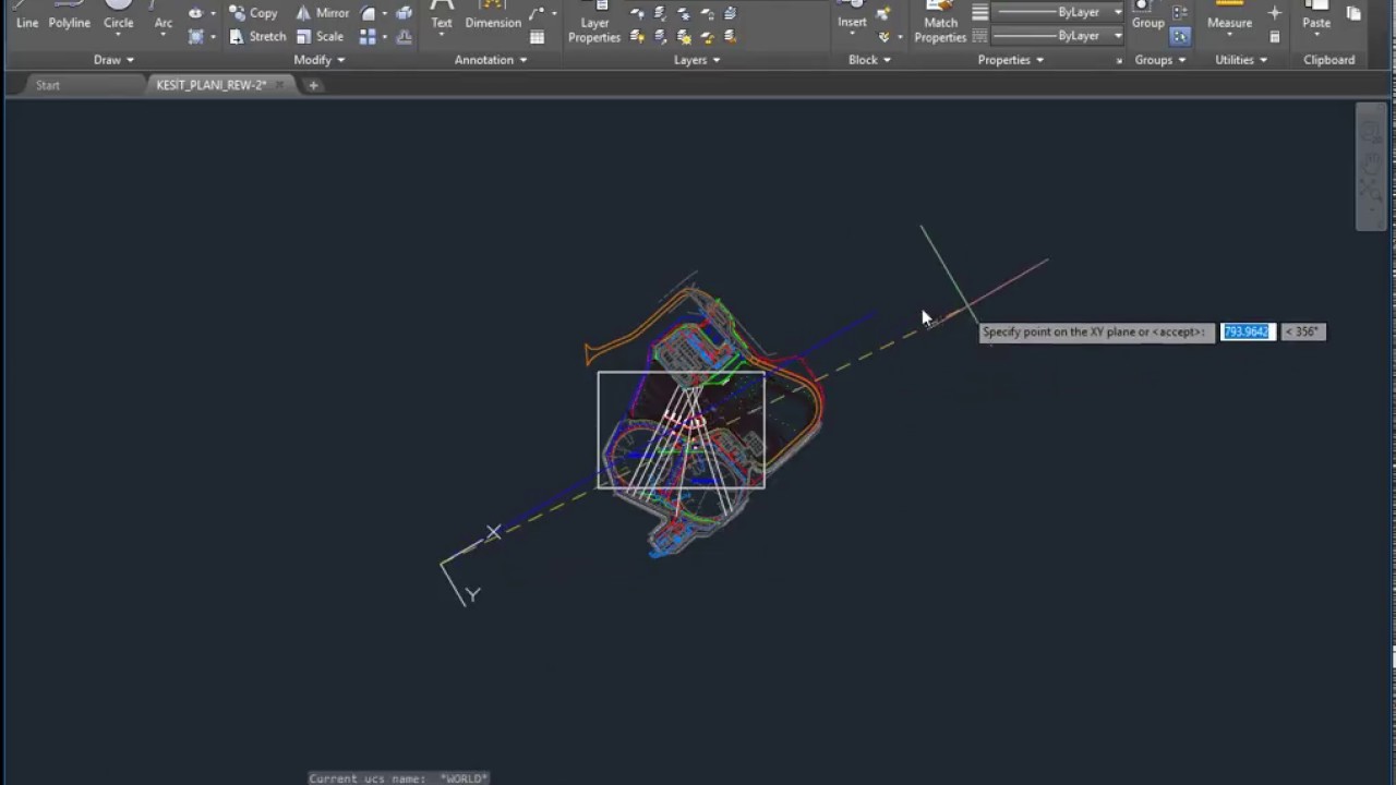 autocad layaut yapma ( ucs komutu ile proje döndürme) YouTube