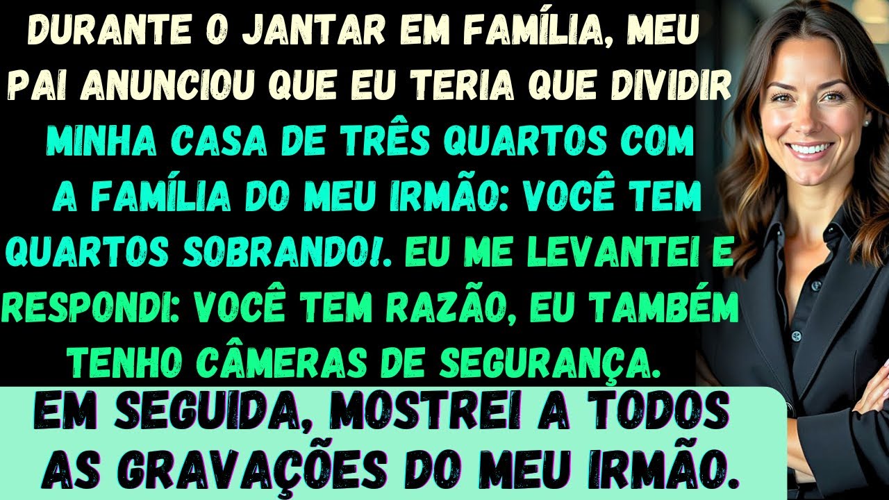 Minha família exigiu que eu abrigasse meu irmão. Então, eu puxei as gravações das câmeras, mostrando