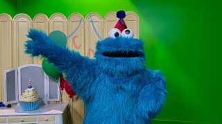 Cookie Monster Meet and Greet at Sesame Street Land’s 5th Birthday Celebration at SeaWorld Orlando