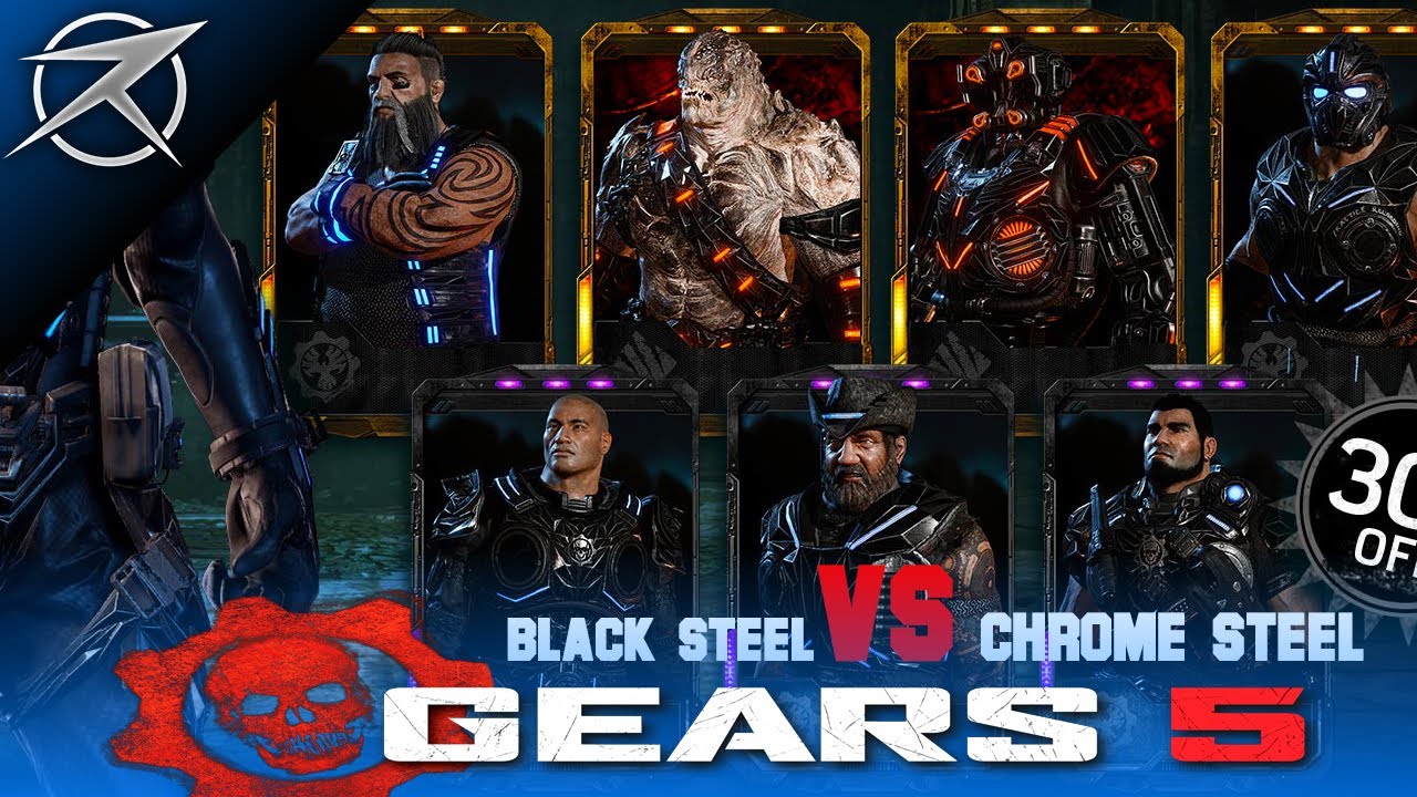 GEARS 5 - Black Steel Characters vs Chrome Steel Characters! (Gears esports Packs)