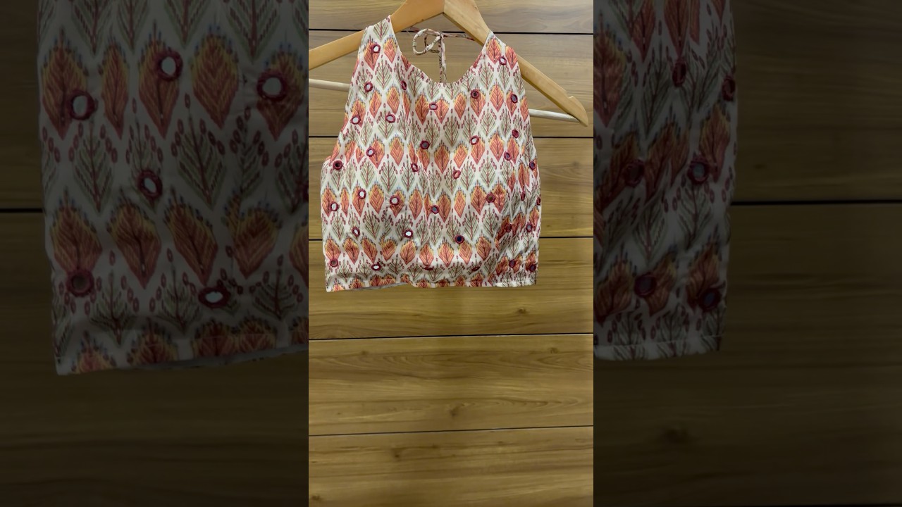 Halter Neck Blouse For Navratri 2025 | Real Mirror Work 