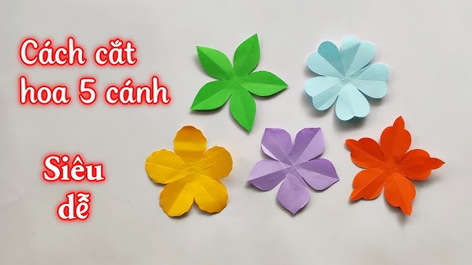 Cách Cắt Hoa 5 Cánh Thật Đơn Giản Diy How To Make 5 Petal Flower - Youtube