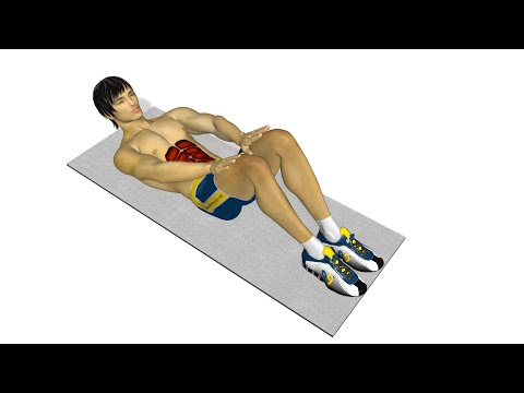 腹肌运动 双手放松的卷腹