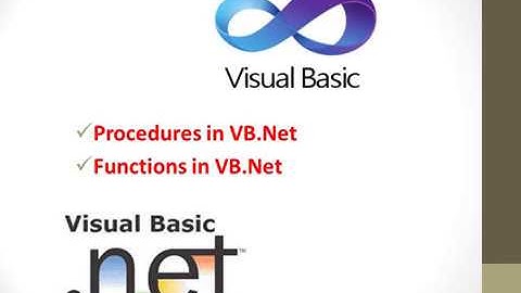 Procedure and Function VB.Net programming
