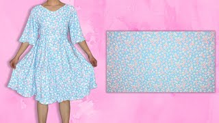 DIY Flowy Floral Dress | Easy Sewing Tutorial for Beginners - YouTube