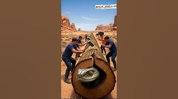 Rescue Giant Python Stuck in Wood Trunk| Unbelievable Snake Saving Video #funny #amazing #shortvideo