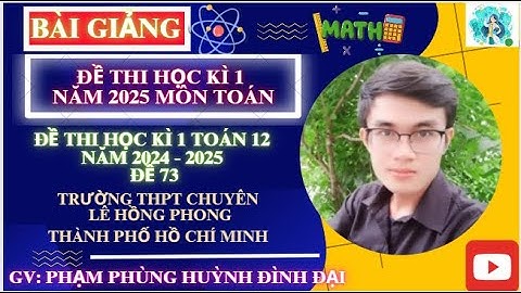 Đề 73 thi cuối kì 1 toán 12 năm 2024 2025 trường THPT Chuyên Lê Hồng Phong TPHCM || Thầy Đại