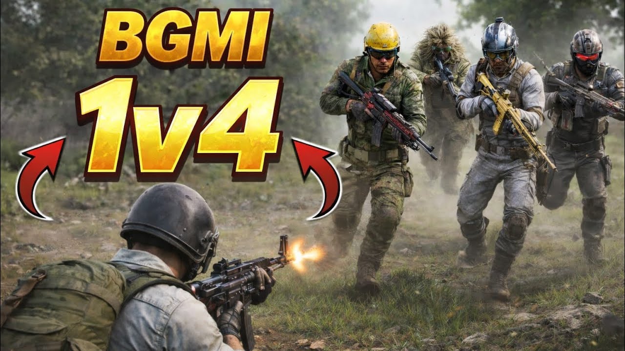 🔥 BGMI 1v4 Clutch! Solo vs Full Squad Intense Battle | Battlegrounds ...