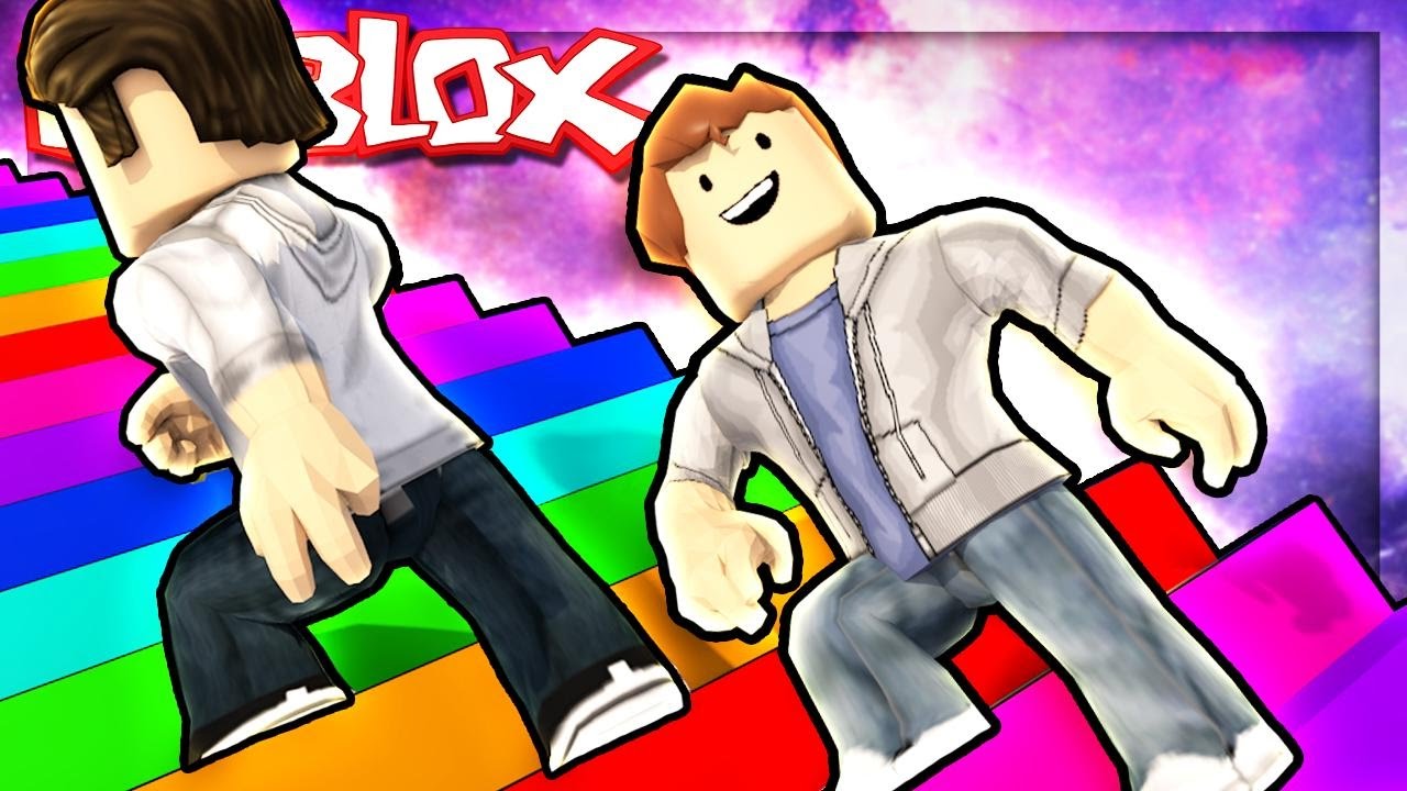 Roblox Adventures Climbing The Rainbow Stairs To The Winners - roblox fall down a well to winners youtube