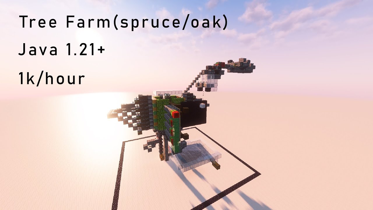 Simple Tree farm - 1k/hour (spruce/oak) - Java 1.21+ - YouTube