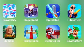 Crowd City, Rage Road, Spiral Roll, Hitmasters, Jumanji, Bridge Race, Clean Up 3D, Bowmasters screenshot 4