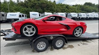 Kwik Load 7x20' Low Load Angle Steel Deck Car Hauler Trailer 7000# Loading C8 Corvette Stingray