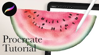 Simple Watermelon // Watercolor Tutorial for Procreate
