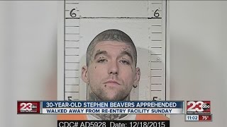 Stephen Beavers apprehended after walking away from local re-entry facility