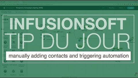 Tip Du Jour 3 - Manually Adding Contacts to Infusionsoft | Monkeypod Marketing