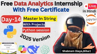 DAY-14| MASTER In String Python With  PROJECTS|| PYTHON TUTORIAL| Free Internship with certificate