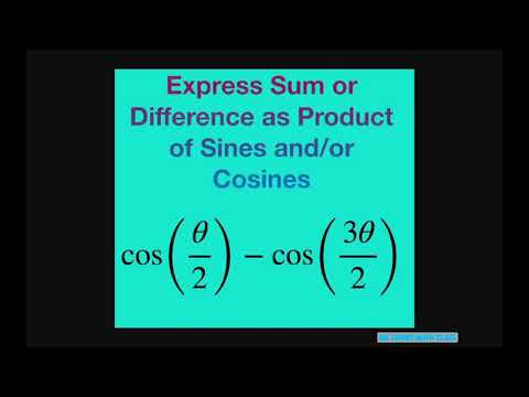 Express cos(x/2) - cos(3x/2) as a product of sines and or cosines. Sum to Product Formula