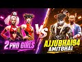 2 PRO GIRLS VS AJJUBHAI AND AMITBHAI BEST CLASH SQUAD MATCH ♥️