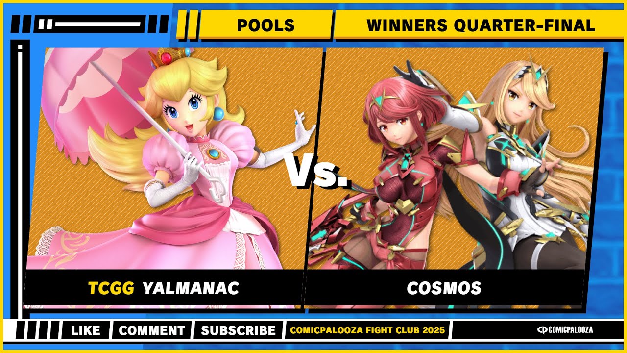 Comicpalooza 2025 - Winners Quarters -  Yalmanac (Peach) VS Cosmos (Pyra and Mythra) - SSBU Singles