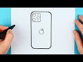 How to draw iphone easy | Drawing and coloring iphone