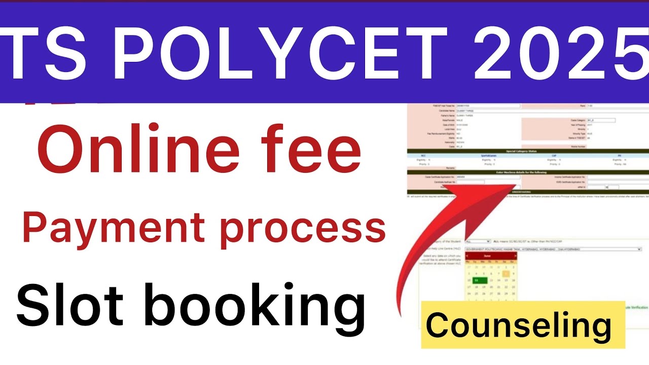TS POLYCET 2025 COUNSELING FEE PAYMENT PROCESS | AP POLYCET SLOT BOOKING PROCESS