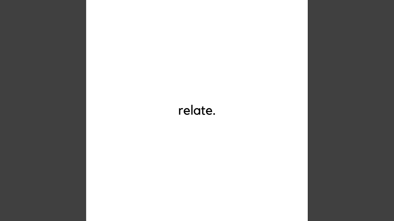 Watch Relate on YouTube Watch Relate on YouTube