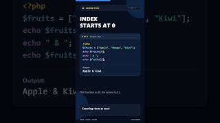 PHP for Beginners | Lesson 11: Arrays in PHP #shorts  #phptutorial #learnphp #php