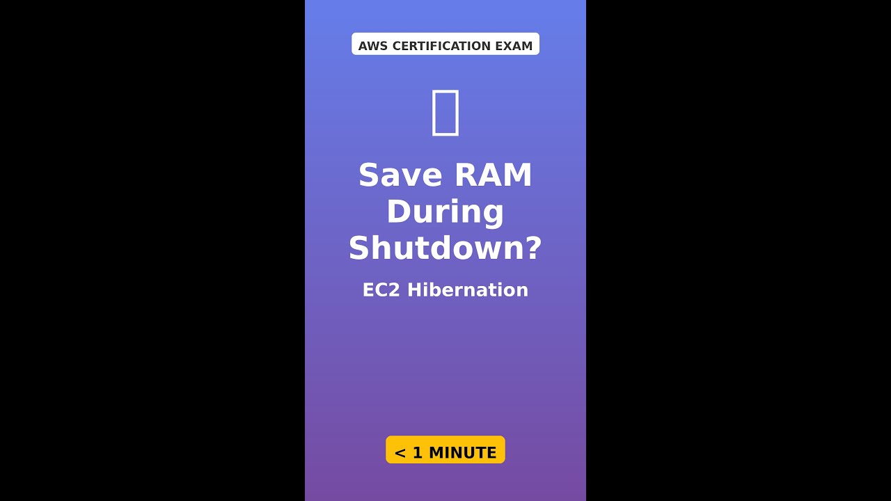 AWS Exam Question: EC2 Hibernation | Under 1 Min 💾