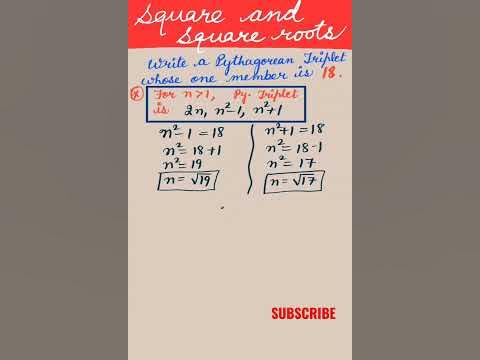 Write a pythagorean triplet whose one member is 18 #shorts # ...