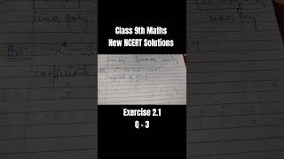 New NCERT Class 9th Maths | Ex 2.1 Q - 3 | Introduction to Linear Polynomials Easy Solution #shorts