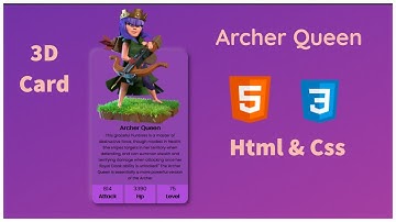 Clash Of Clans Archer Queen 3D Card - Learn to build this using only html5 and css3