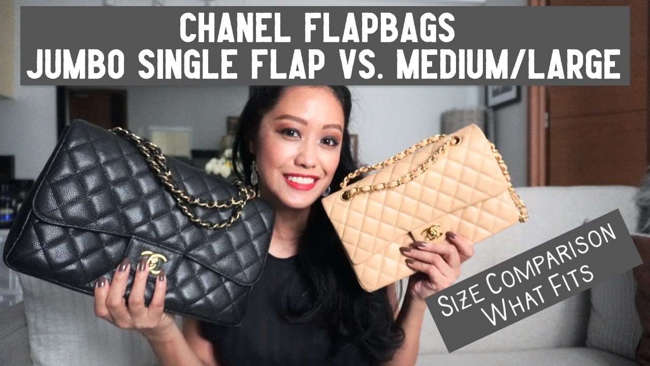 Chanel Single Flap Bag Jumbo vs. Medium/Large What Fits YouTube