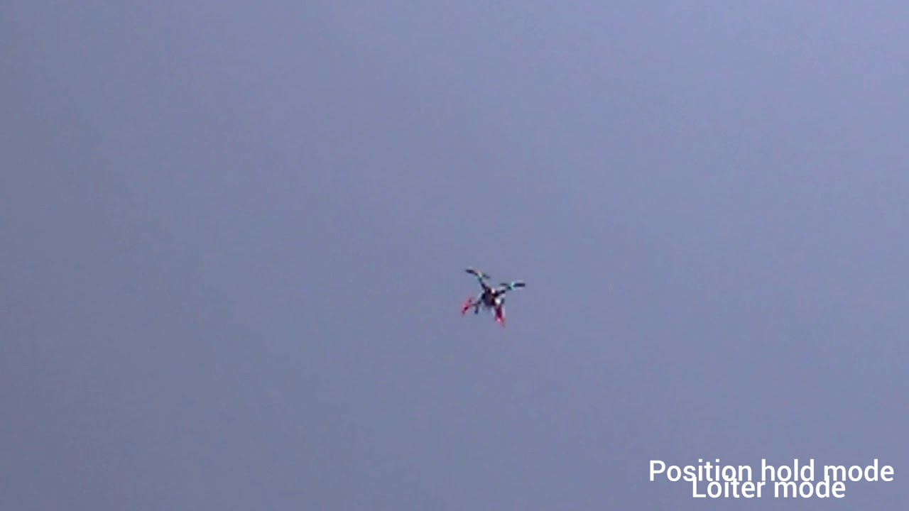 S500 drone flying in position hold, loiter mode and alt hold mode