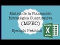 📌 MPEC Matriz de la Planeación Estratégica Cuantitativa Ejemplo práctico y ejercicio ❗️