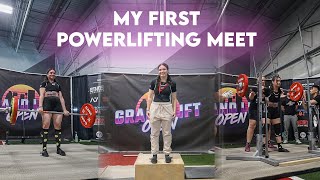 FIRST POWERLIFTING MEET // recap, process, vlog