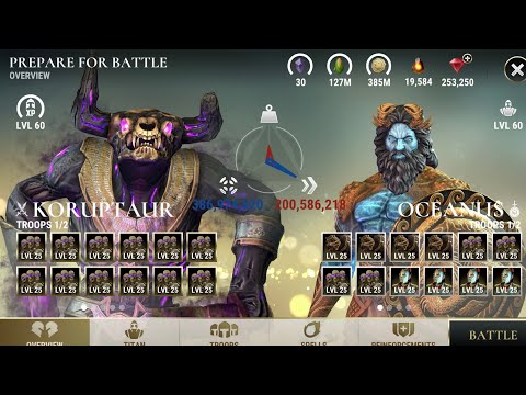 Koruptaur P10 vs Oceanus P10 - End Game Battles - Dawn of Titans