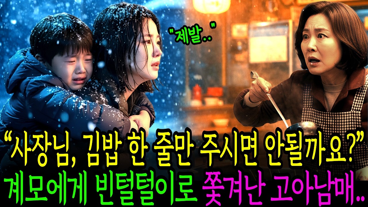 “사장님, 김밥 한 줄만 주시면 안될까요?” 계모에게 빈털털이로 쫓겨난 남매, 분식집 문 앞에서 시작된 기적 같은 이야기. 노후사연 | 감동사연 | 오디오북 | 인생사연