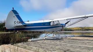 Piper Super Cub floatplane / seaplane at dock, Oct 7 2024