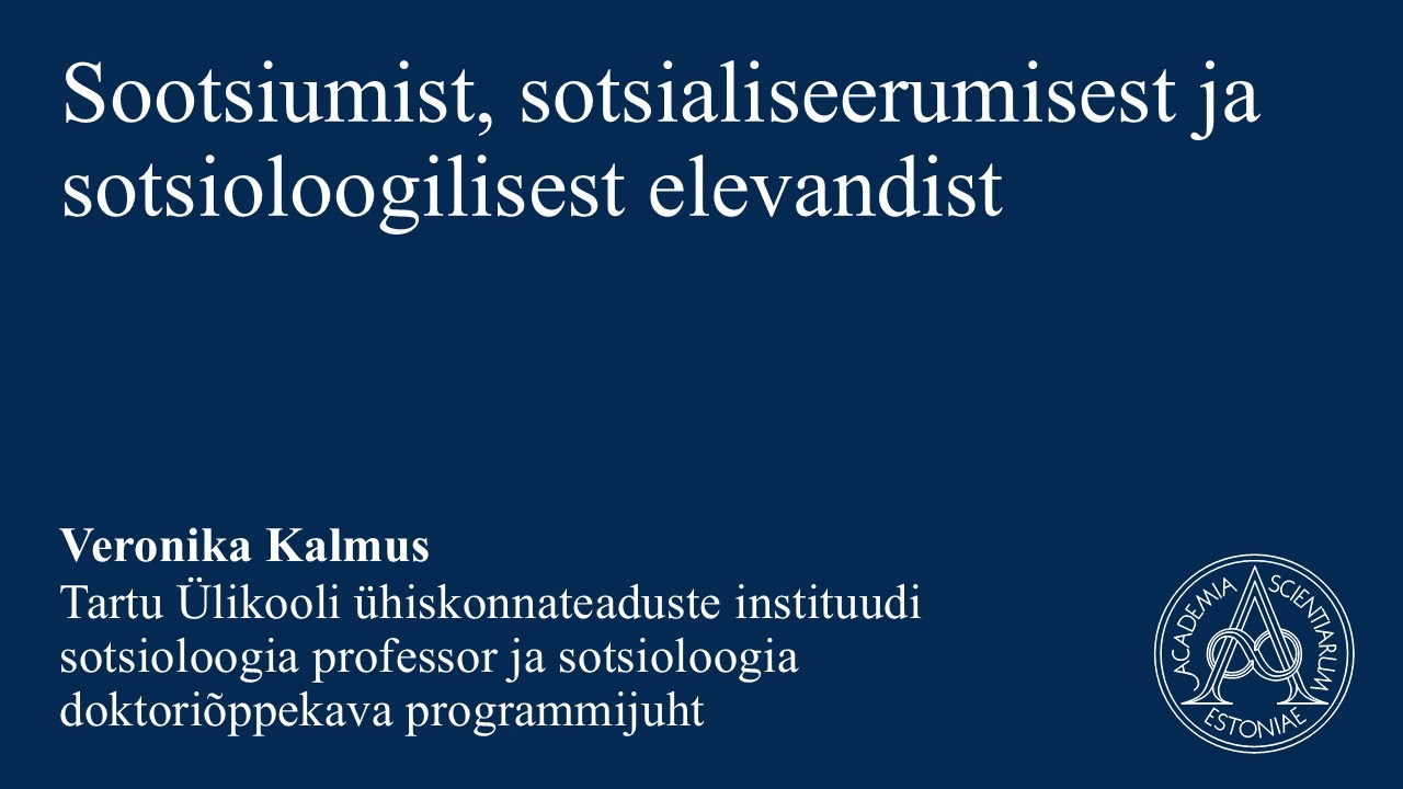 1.07 Veronika Kalmus, Tartu Ülikooli ühiskonnateaduste instituudi professor