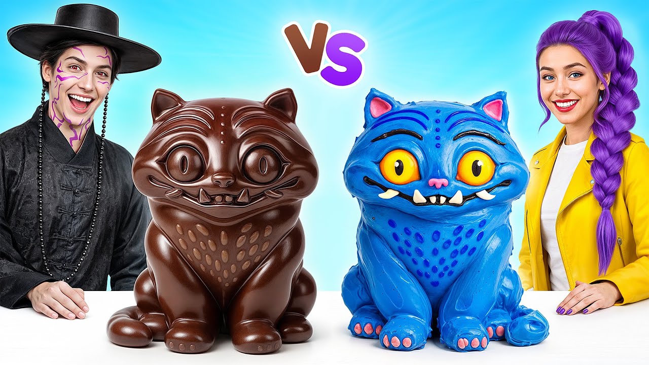 Real Food vs Chocolate Food Challenge with KPop Demon Hunters by Multi DO Challenge