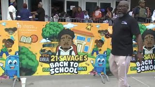 Atlanta rapper 21 Savage hosts annual 'Issa Back-to-School Drive'