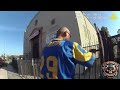 He trespassed and was caught by LAPD officers.