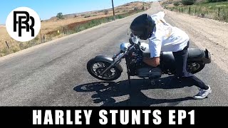 Learning to stunt ride my Harley EP1
