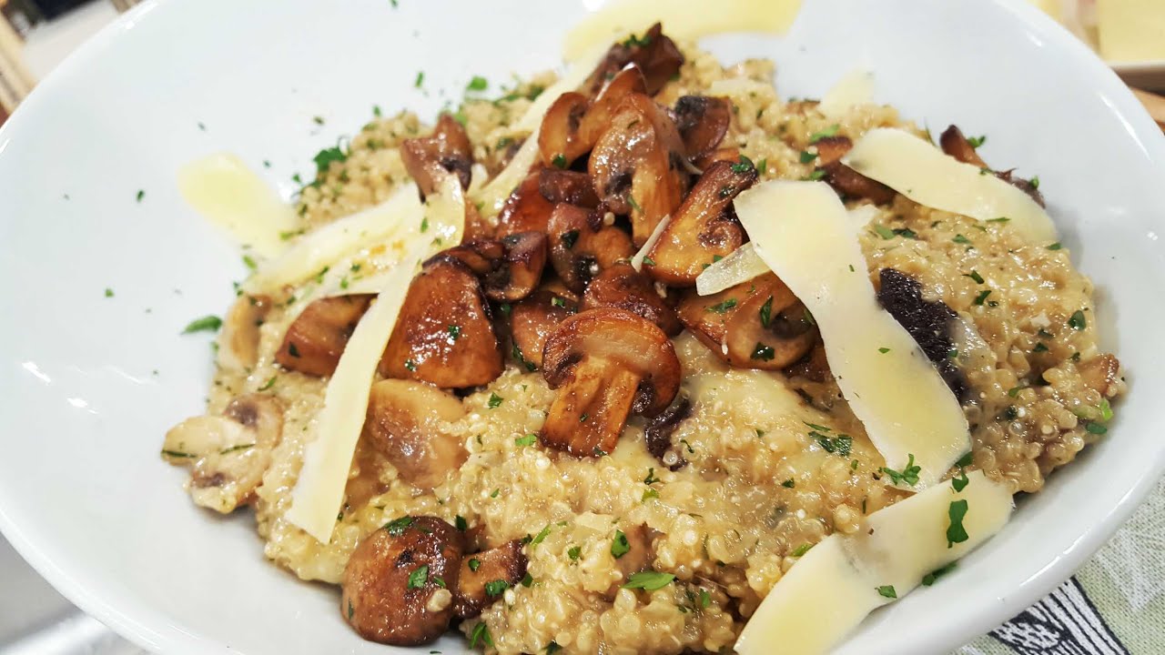 Risotto de quinua y hongos al vino blanco YouTube