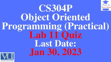 CS304P - Object Oriented Programming (Practical) Lab 11 Quiz solution 2023 | CS304P Solution 2023