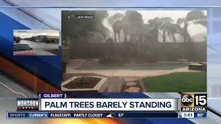 Heavy rain falls around the Valley on Sunday evening