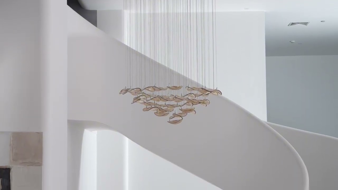 Wave Floating Leaf Chandelier - Like leaves floating in warm light