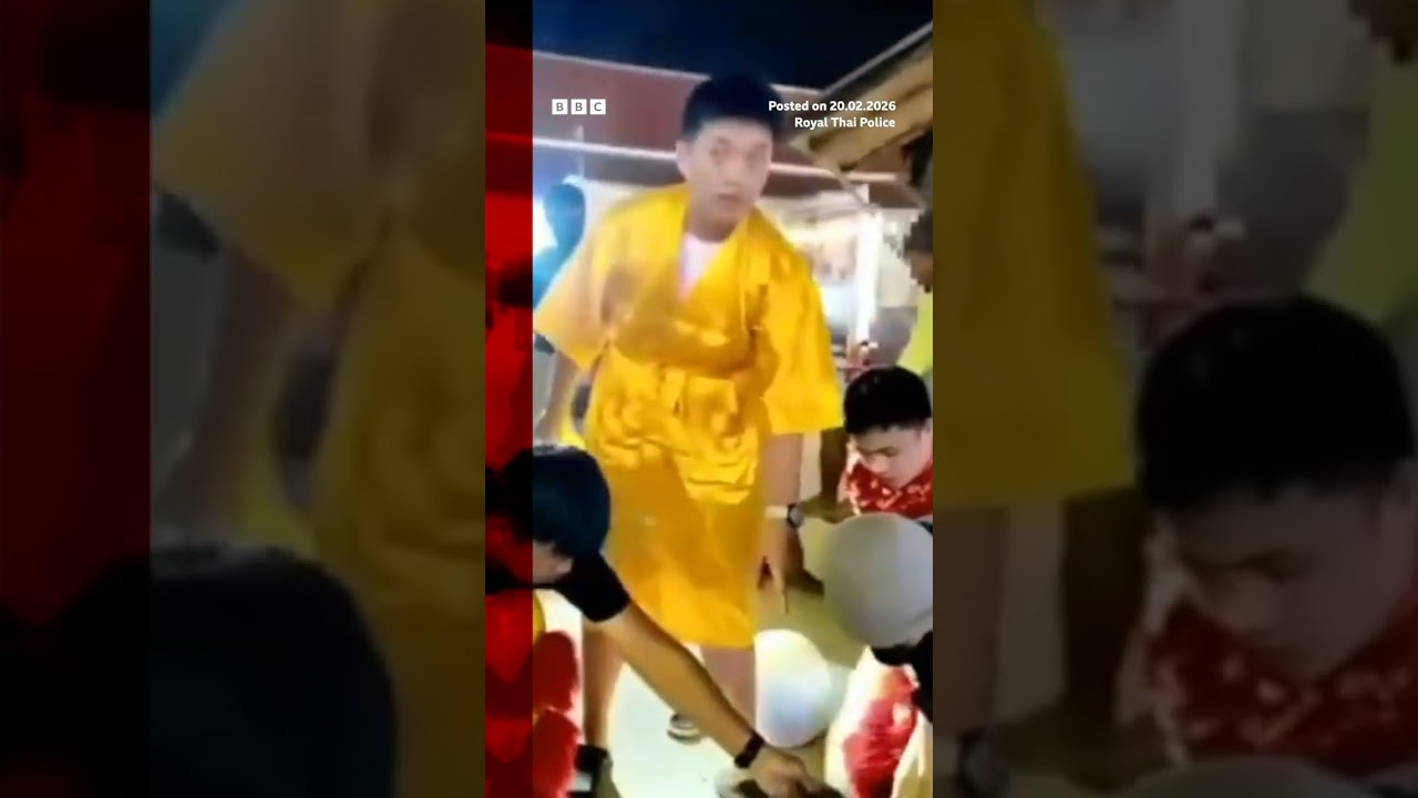 Thai police go undercover as lion dancers to catch thief. #Thailand #Police #BBCNews